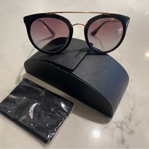 PRADA Cinema SPR 23S Polarized Sunglasses Black/Gold